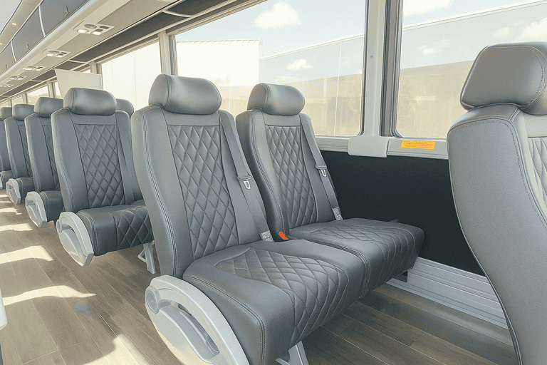 interior of Concord Coach Bus Service charter bus