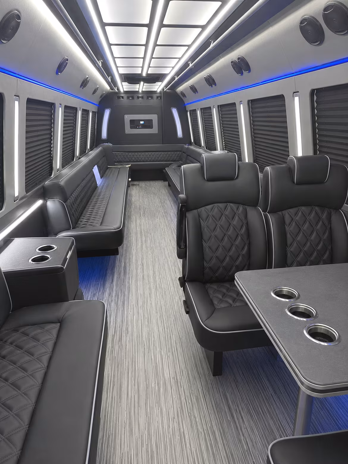 concord 25 passenger party bus inside