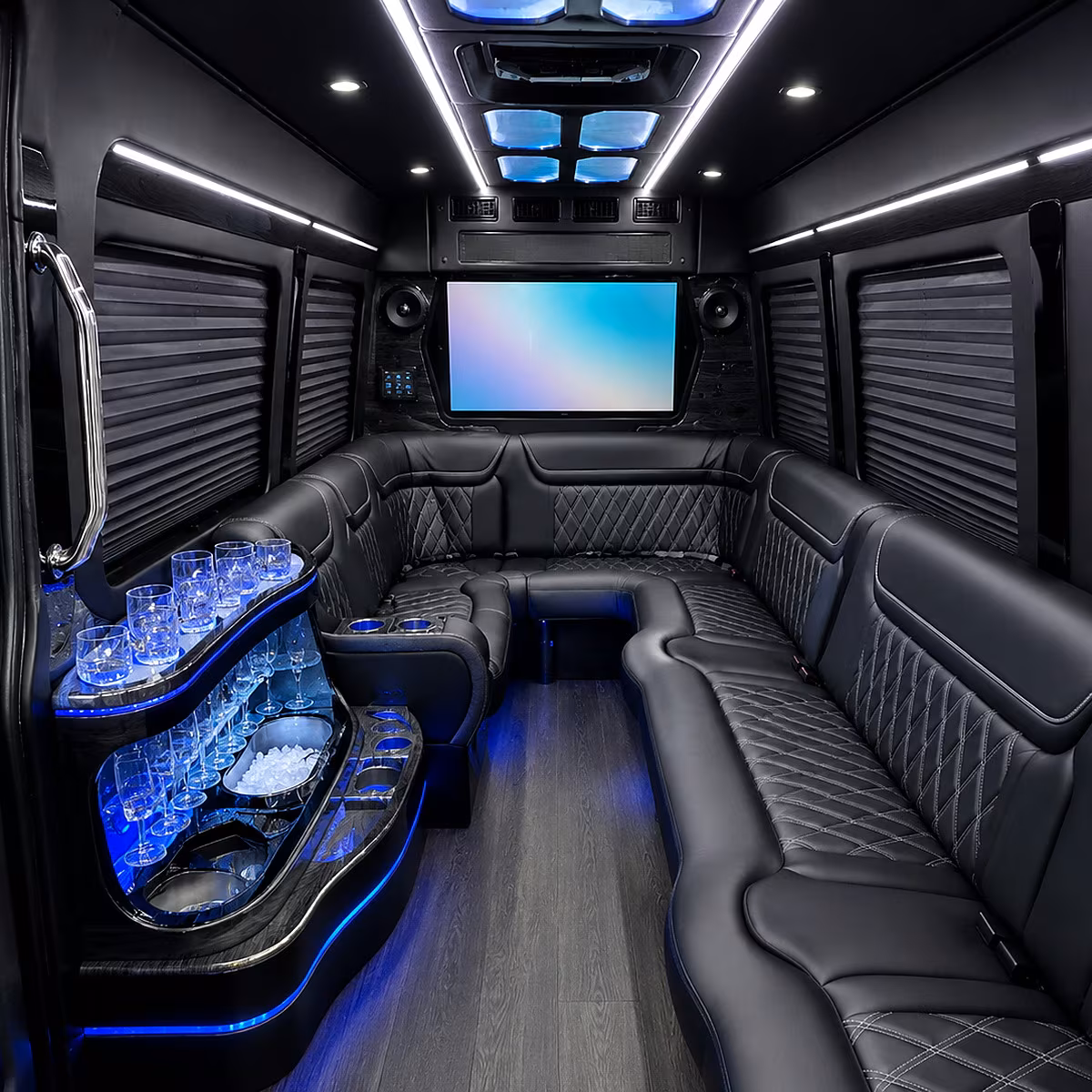 concord party bus rental interior